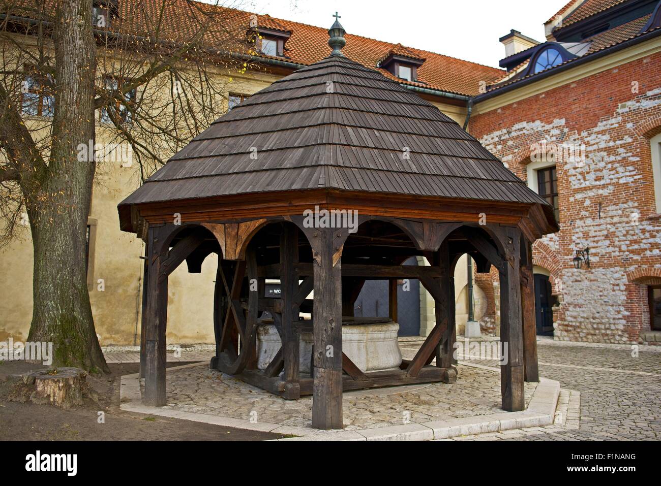 Abyssal Well in Tyniec Abbey ( Krakow, Poland )  Historical Mark. Poland Photography Collection. Stock Photo