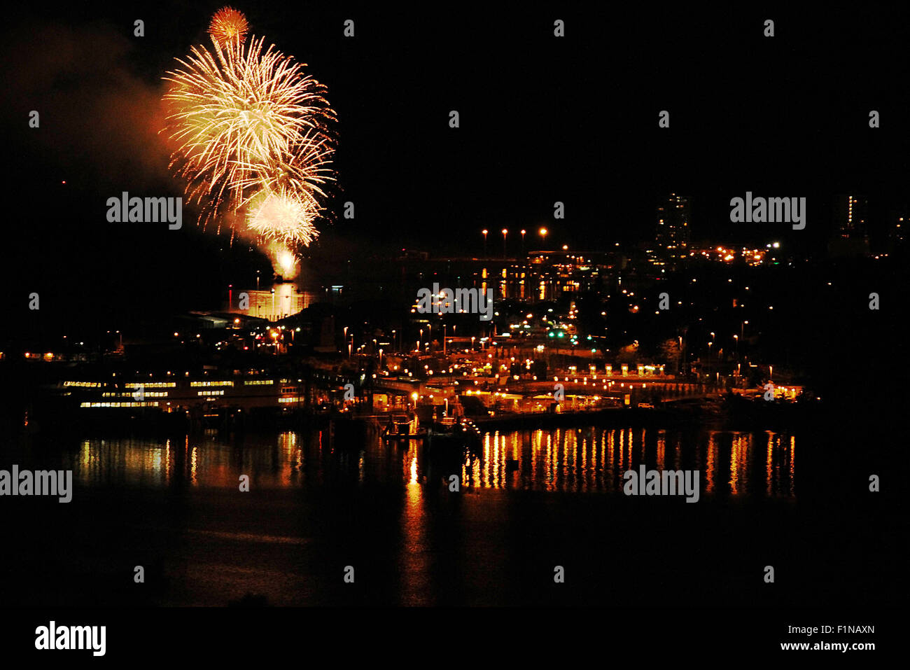 Bathtub Days fireworks in Nanaimo, Canada Stock Photo