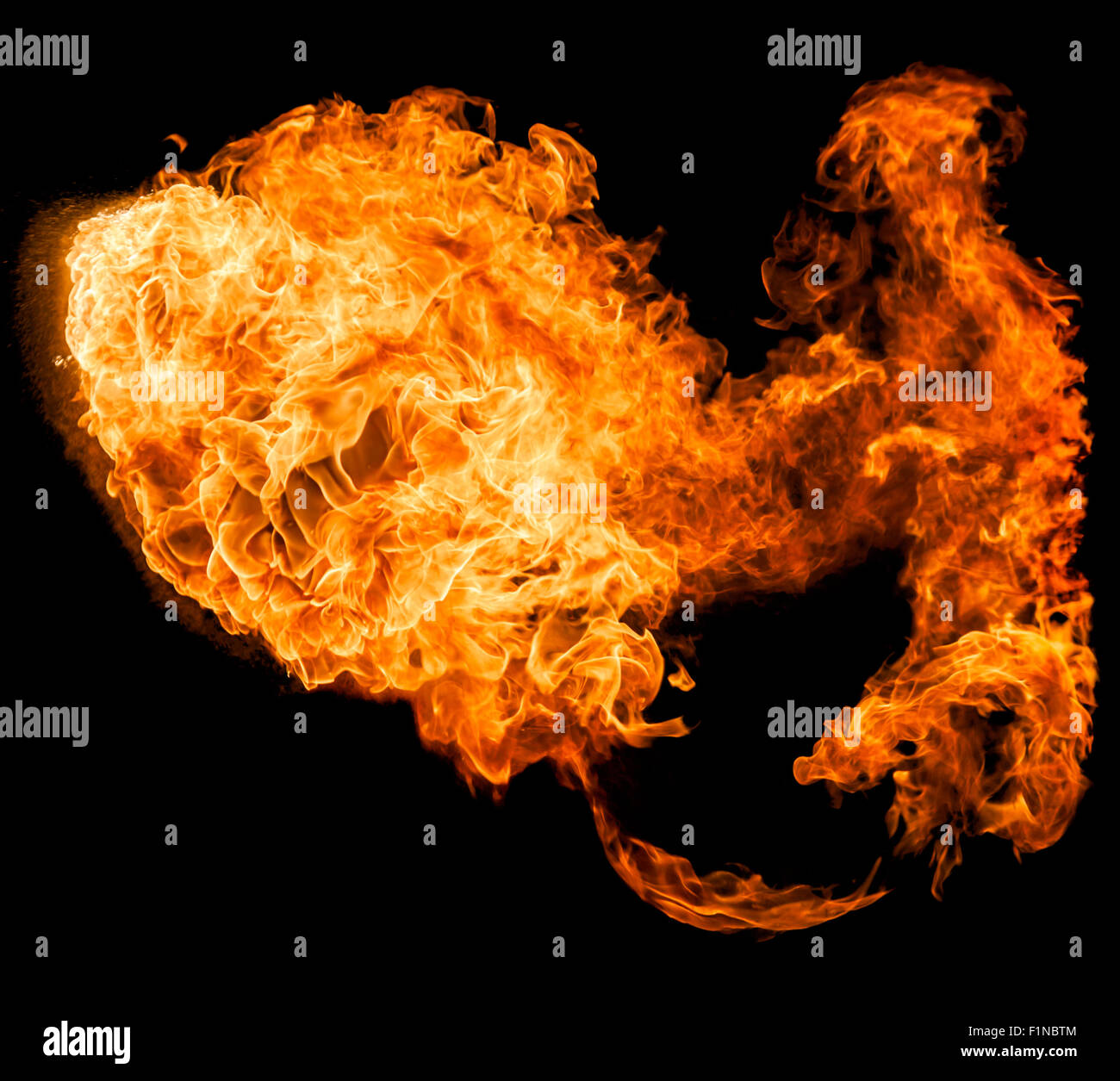 Fireball isolated on a black background Stock Photo