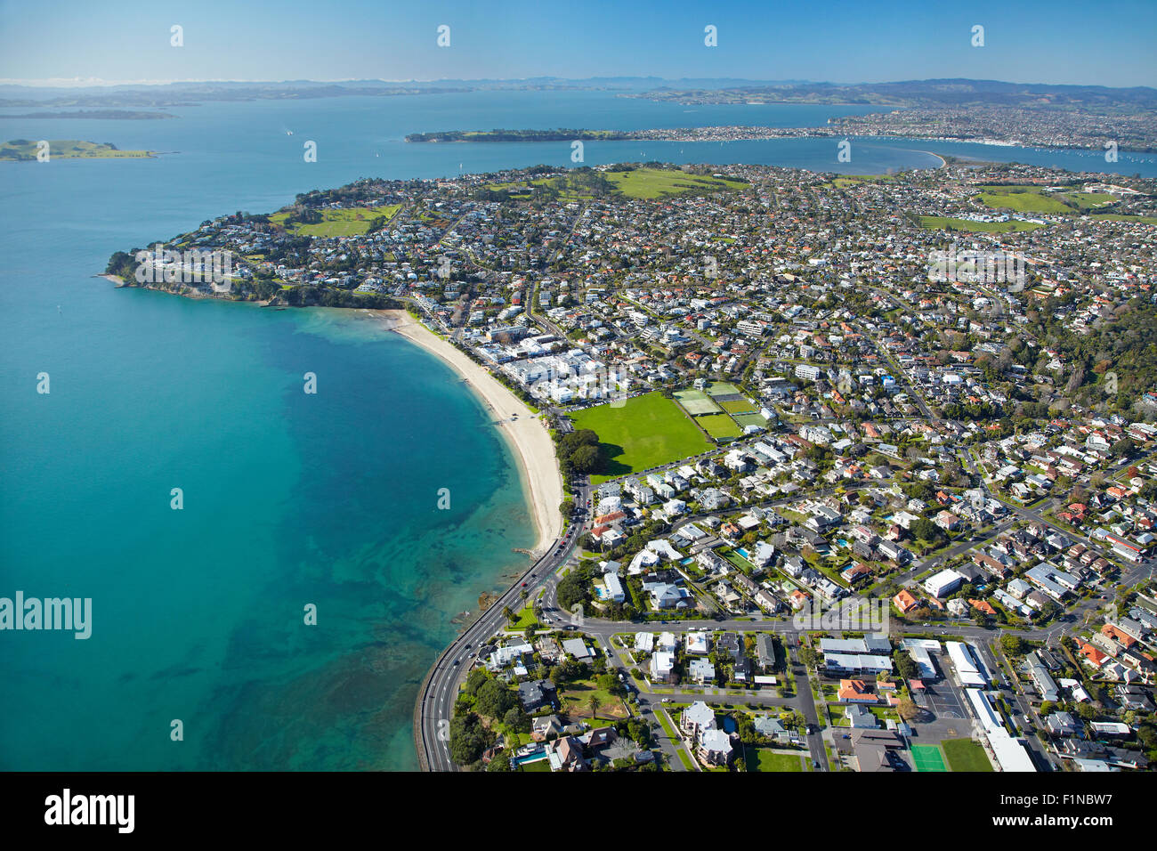 St Heliers Bay, Auckland, North Island, New Zealand aerial Stock