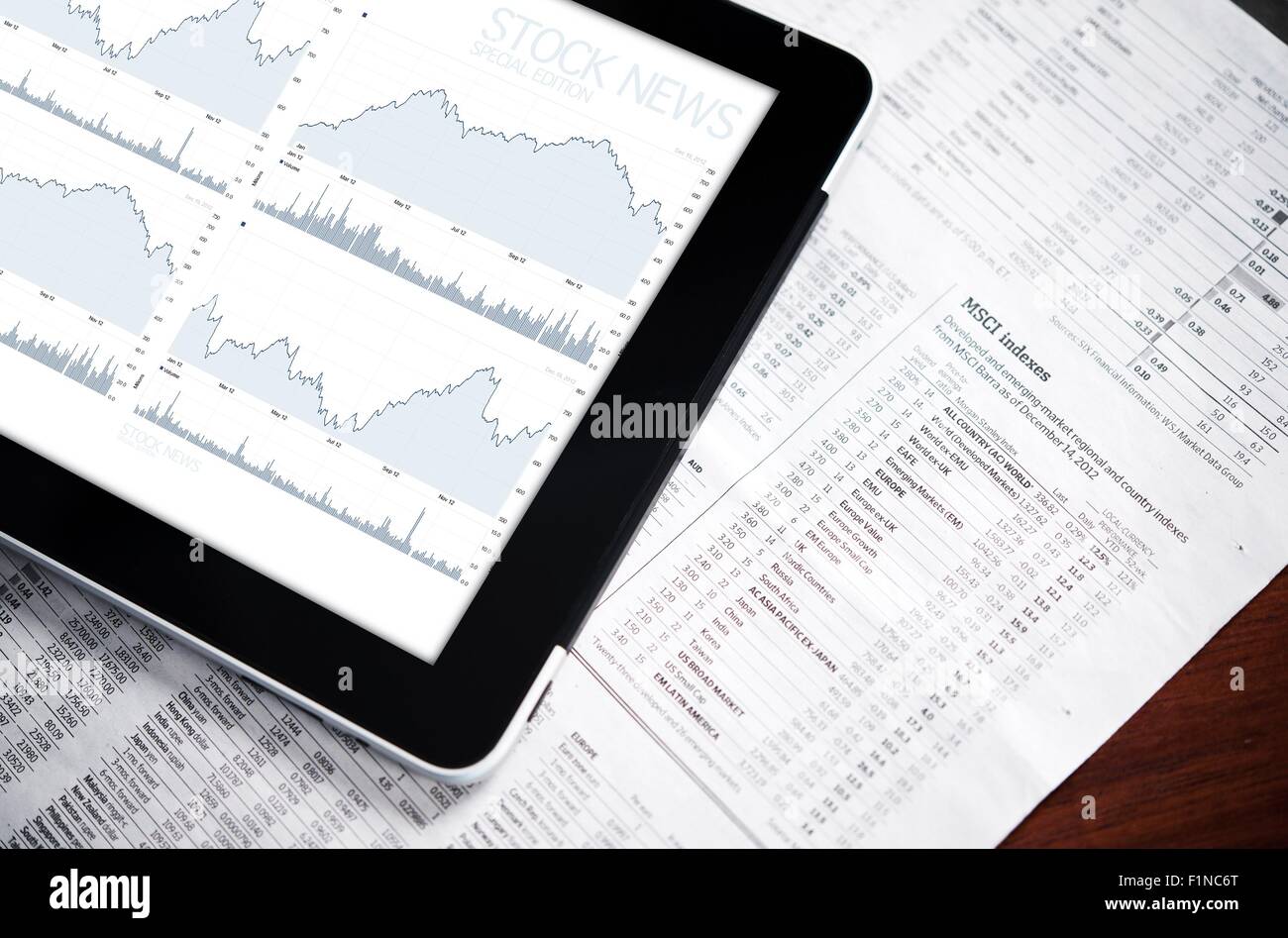 Stock Market Research On Tablet Computer Stocks Newspaper In The