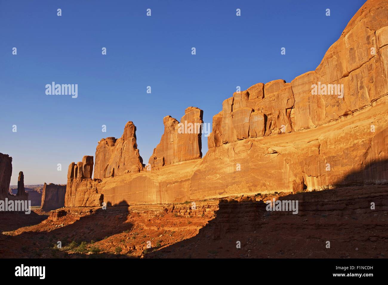 Park Avenue in Utah's Arches National Park (USA) Viewpoint.  Park Avenue in Summer. Nature Photo Collection. Stock Photo