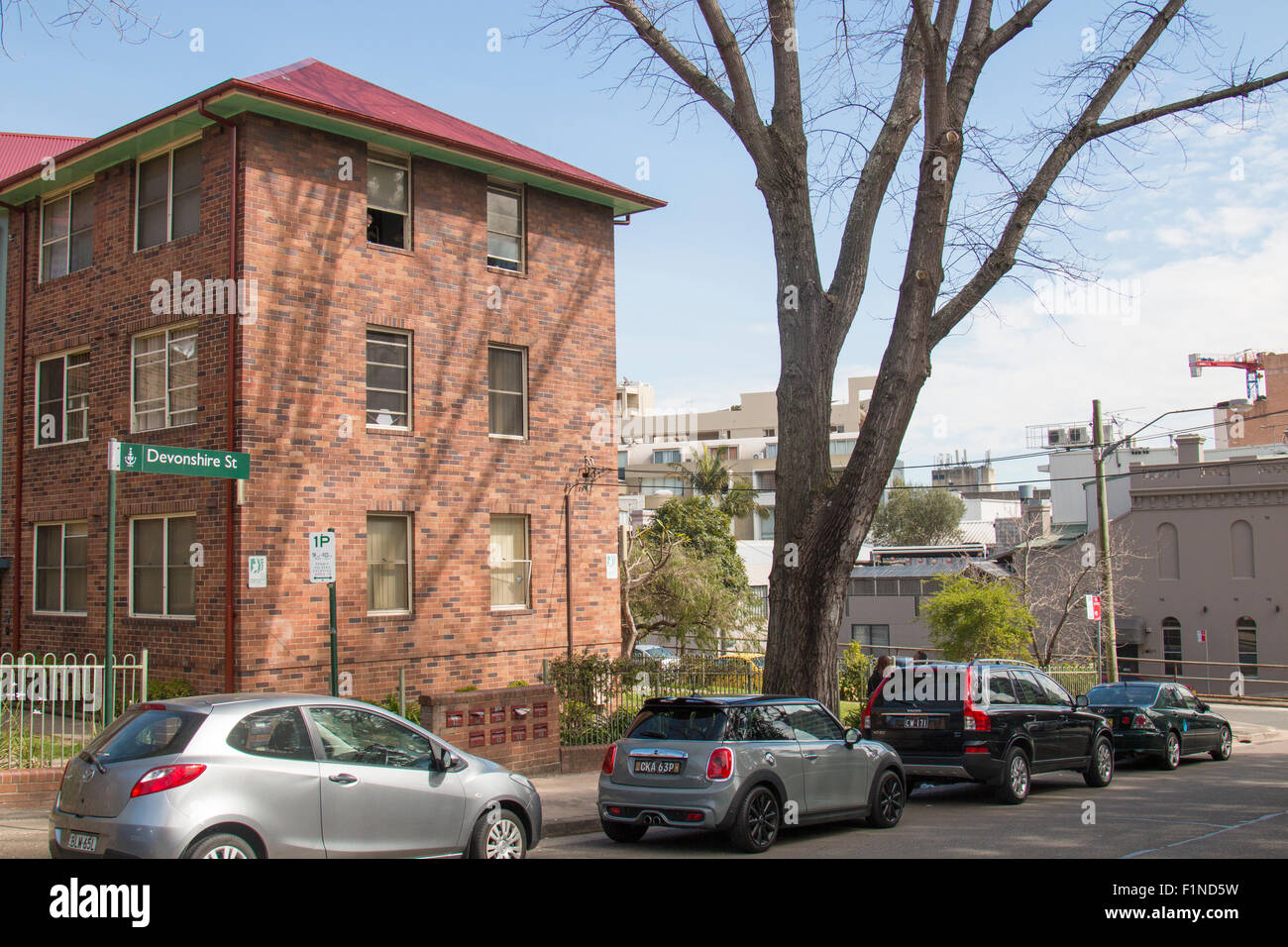 residential apartment building on deveonshire street,Surry Hills,Sydney,Australia Stock Photo