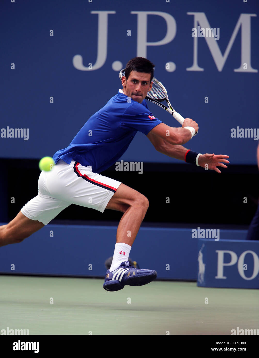 New York, USA. 4th September, 2015. Novak Djokovic during his third round match against Andreas Seppi of Italy at the U.S. Open in Flushing Meadows, New York on September 4th, 2015. Credit:  Adam Stoltman/Alamy Live News Stock Photo