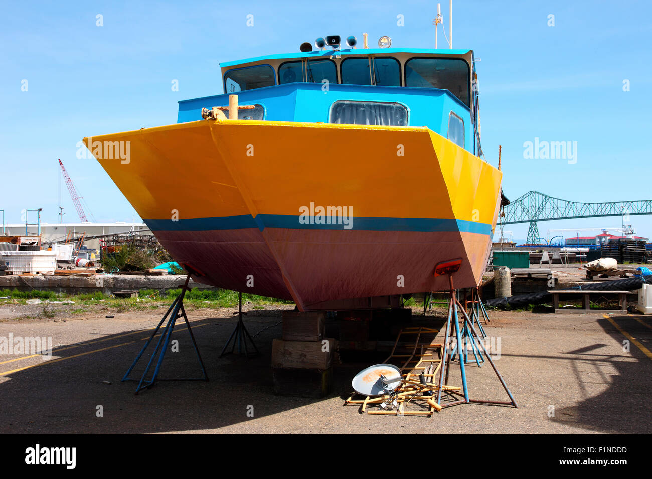 Boat repair yard in Astoria Oregon Stock Photo Alamy