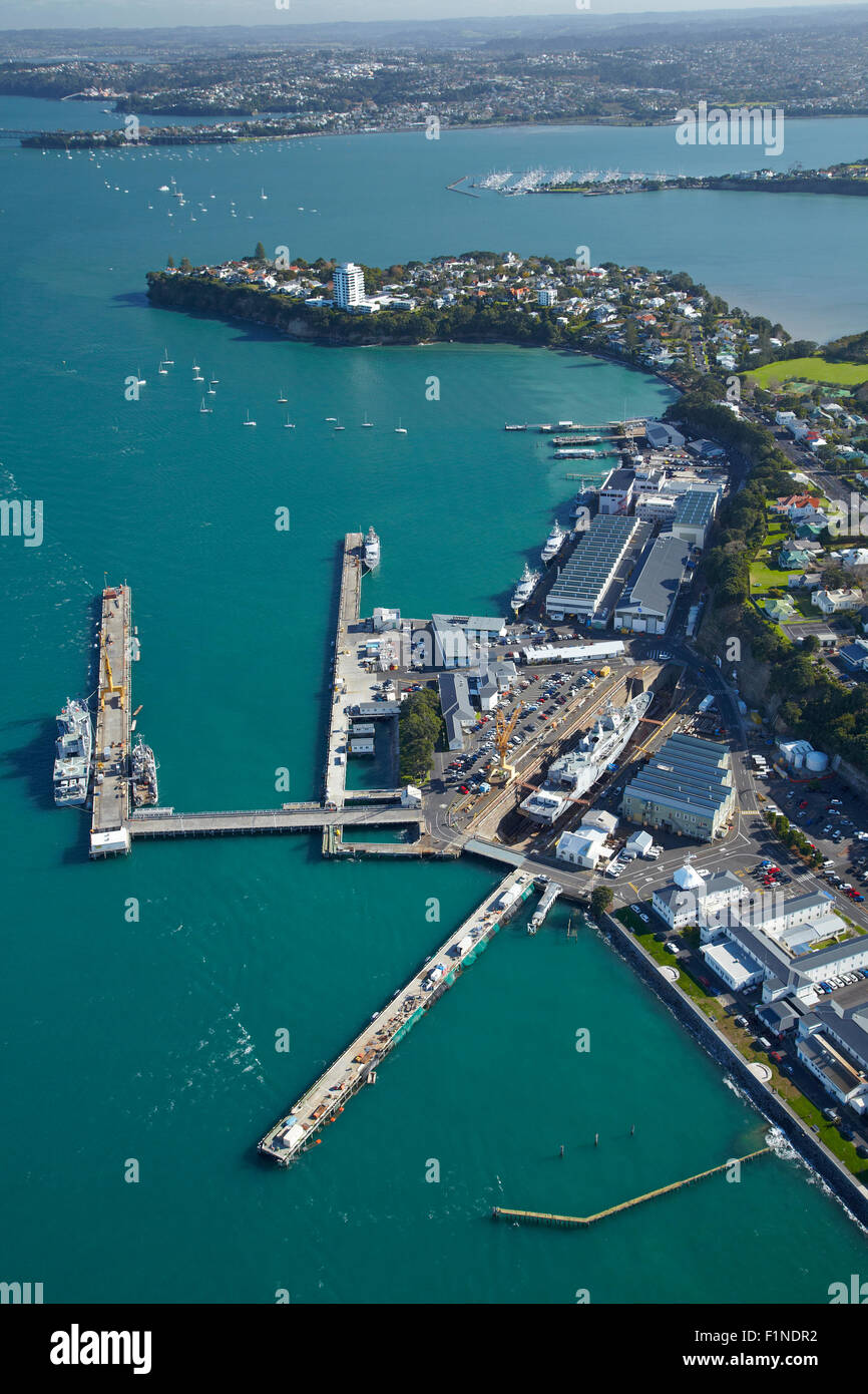 Devonport Naval Base, Auckland, North Island, New Zealand aerial