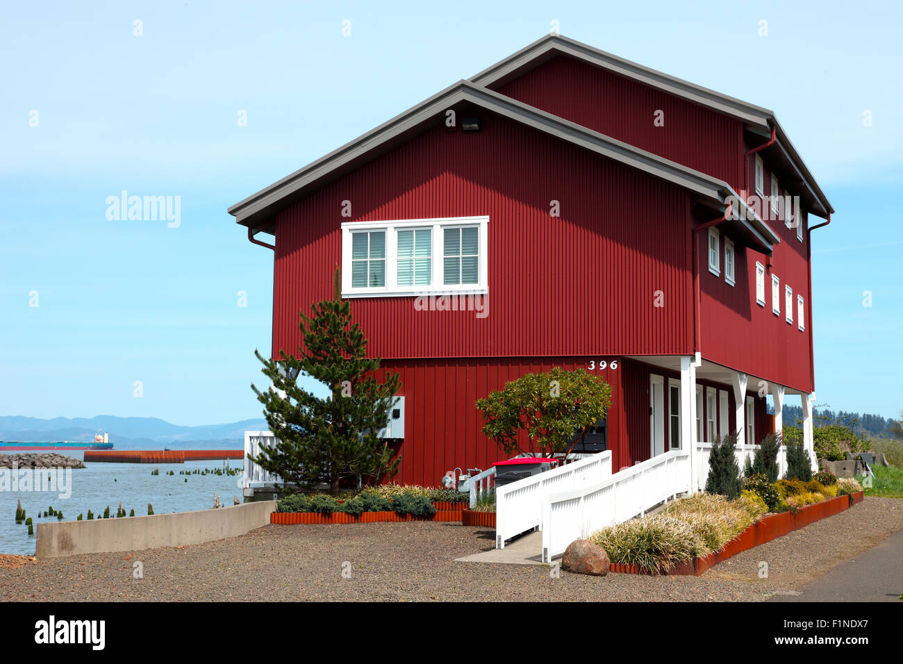 A beautiful residence with a view of the Columbia river in Astoria, OR Stock Photo Alamy