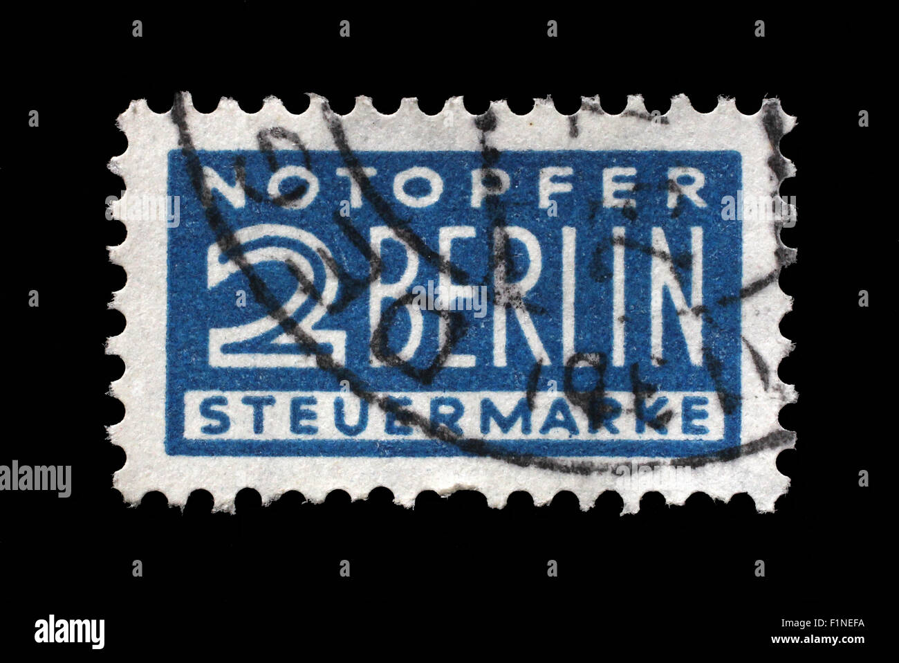 Postal tax stamp printed in Germany in favor of West Berlin, circa 1948