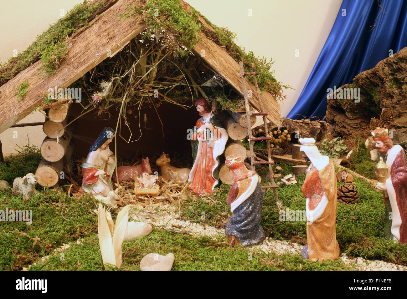 Christmas mangers, Birth of Jesus Stock Photo Alamy