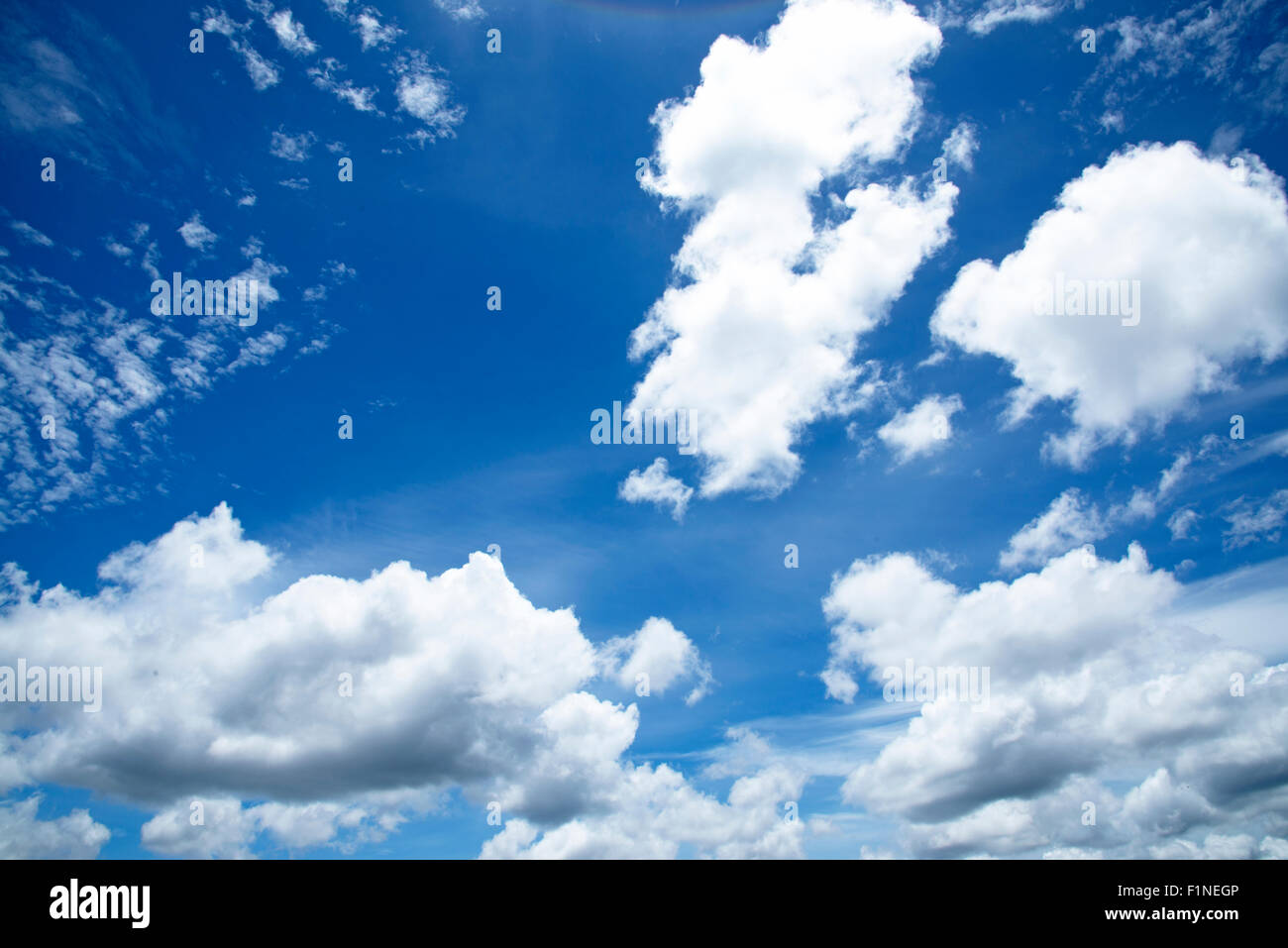 Bright blue sky on a sunny day in Thailand Stock Photo