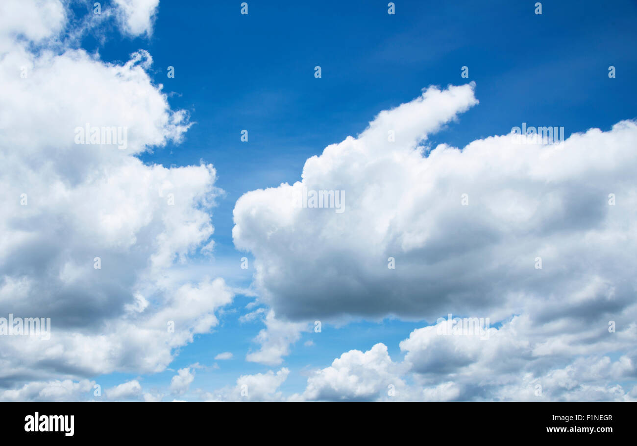 Bright blue sky on a sunny day in Thailand Stock Photo