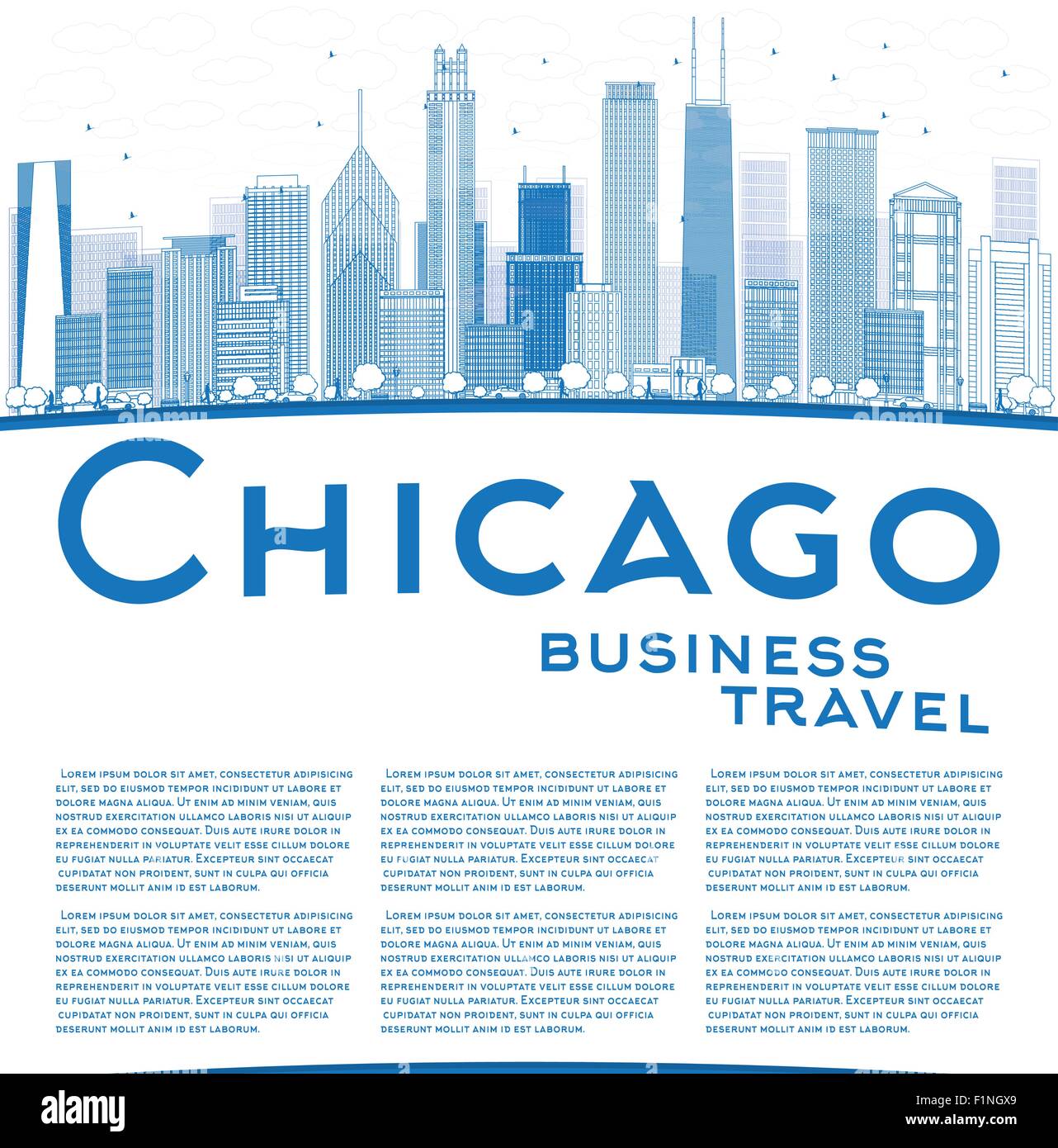 Chicago skyline illustration hi-res stock photography and images - Alamy
