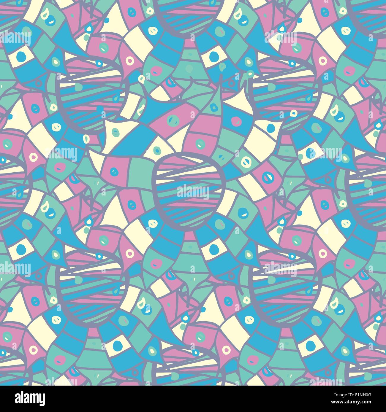 Hand Drawn Abstract Seamless Pattern With flowers. Vector illustration ...