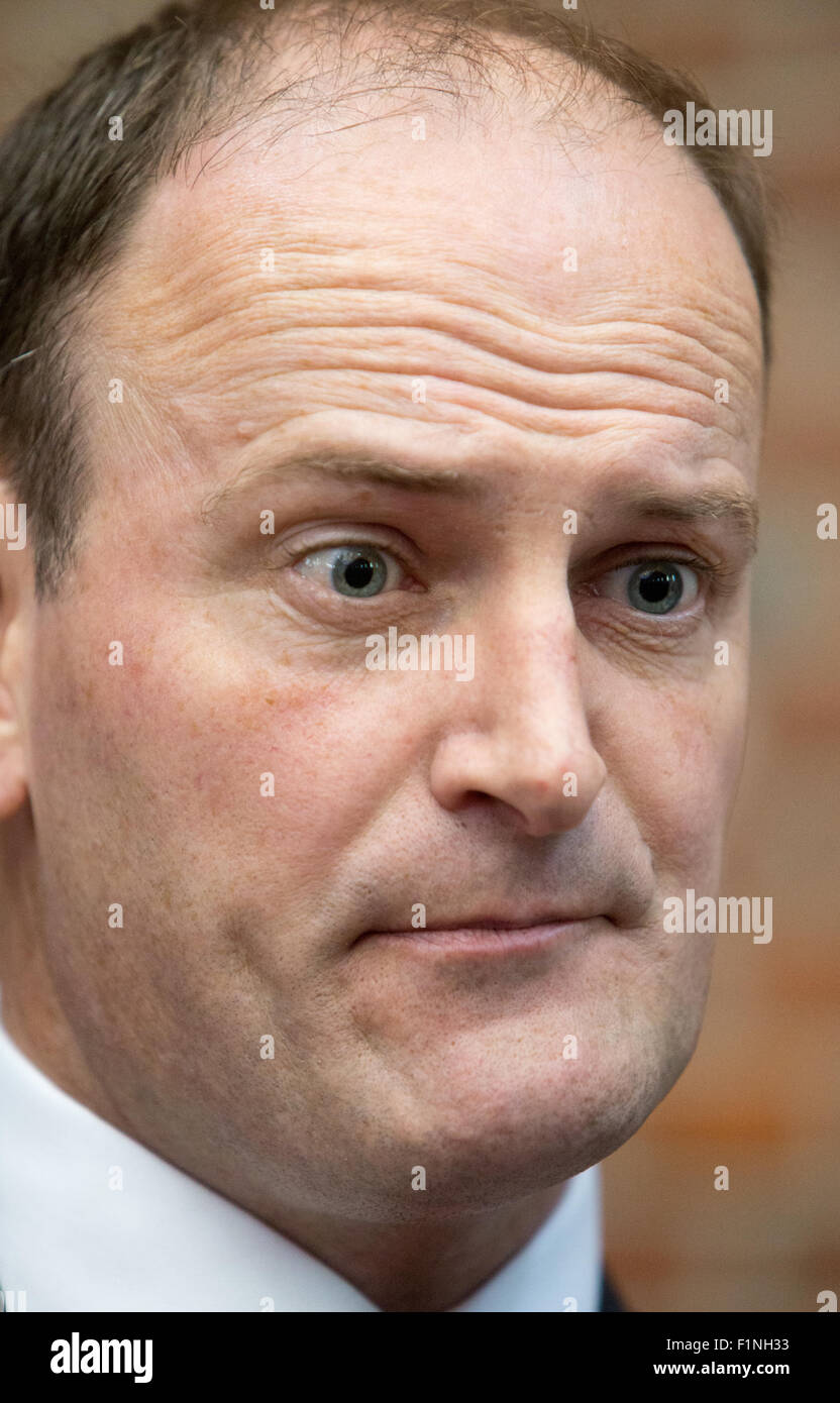 Douglas Carswell,MP for Clacton on Sea,at the launch of UKIP's 'Say no to the EU' tour in Westminster Stock Photo