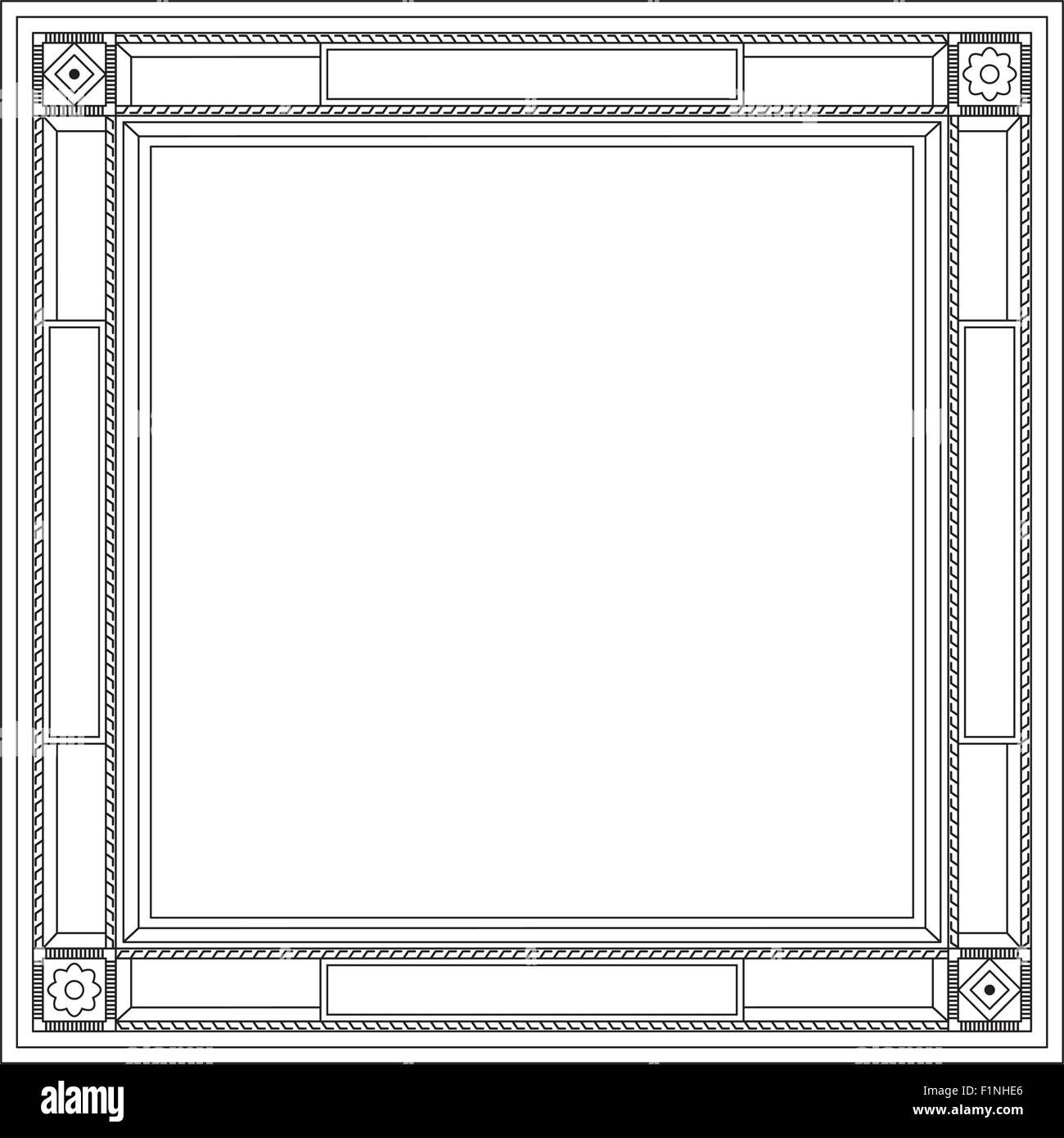 Decorative modern frame. Isolated vector illustration on white background Stock Vector