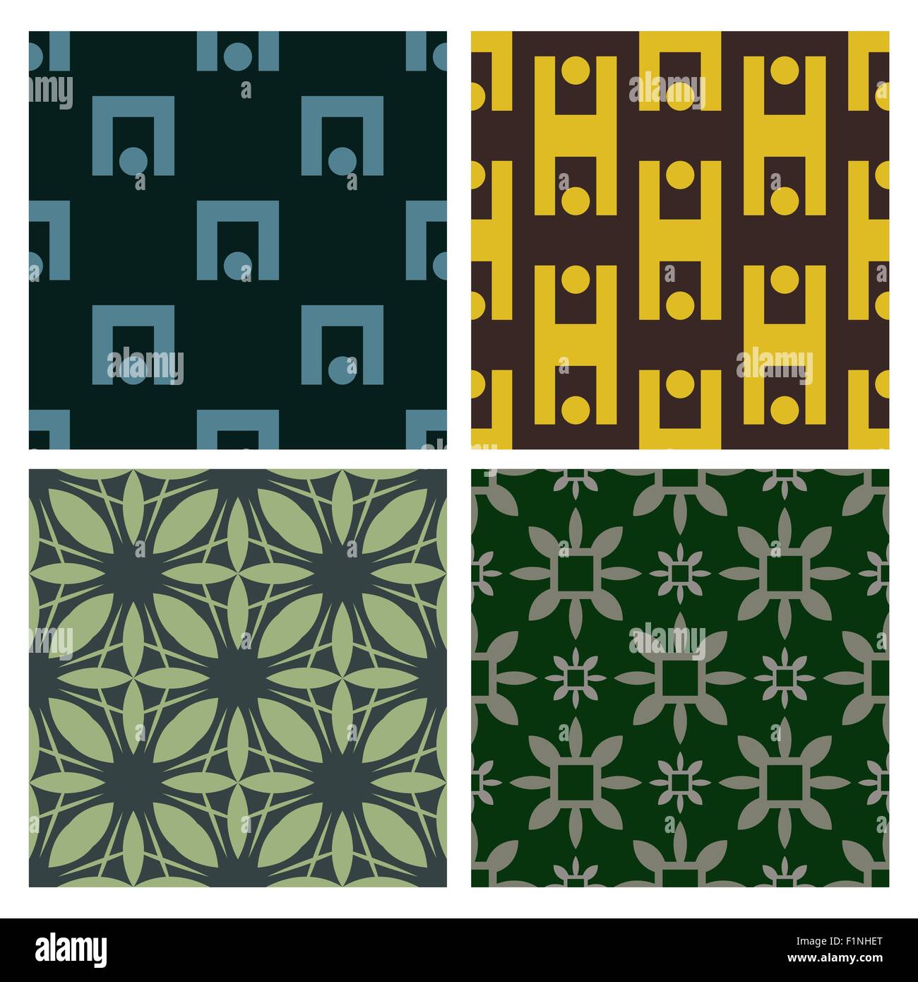 4 Retro different vector seamless patterns. Texture can be used for wallpaper, pattern fills, web page background,surface textur Stock Vector