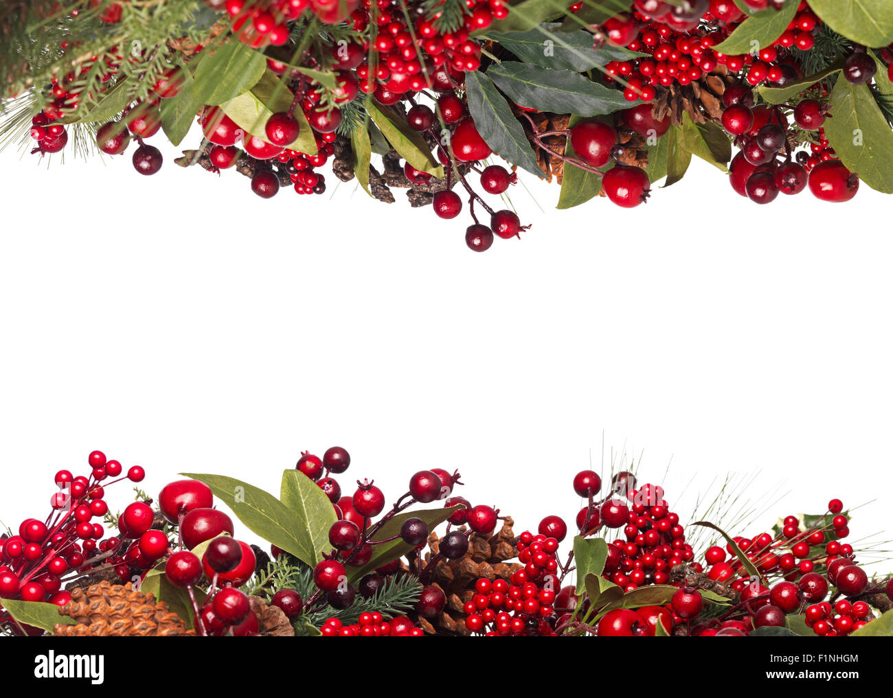 Isolated Christmas wreath Stock Photo