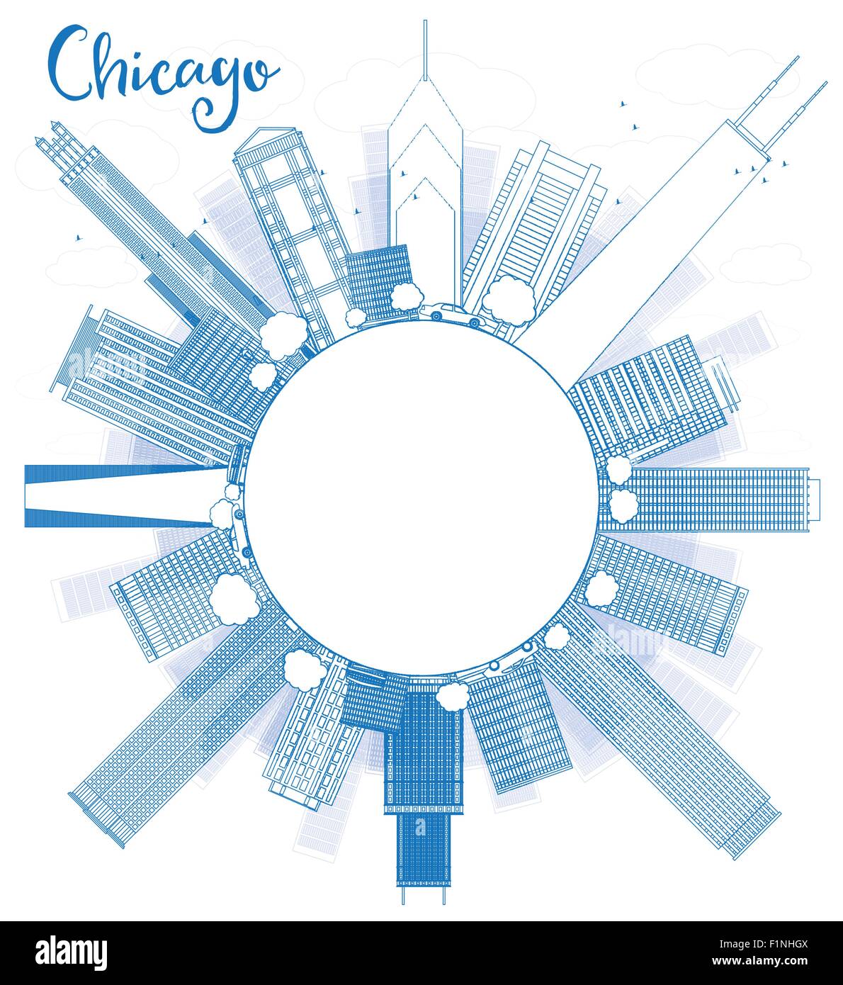 Chicago skyline Stock Vector Images - Alamy
