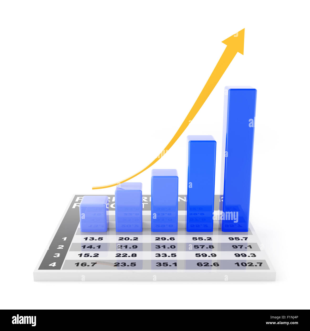 Growth chart with data, 3d render Stock Photo Alamy