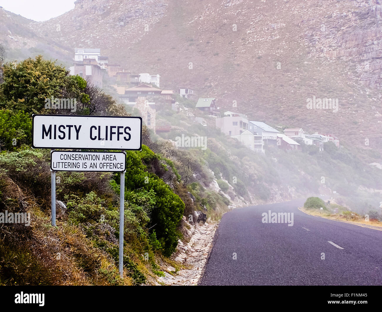 Misty Cliffs, a small village in South Africa, along the Cape of Good Hope. Stock Photo