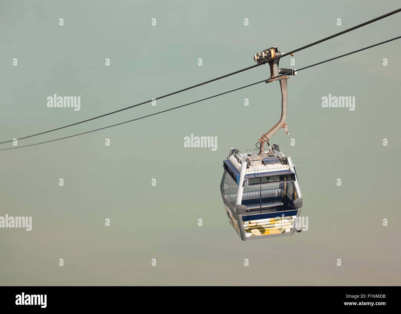 Cable car against the sea Stock Photo