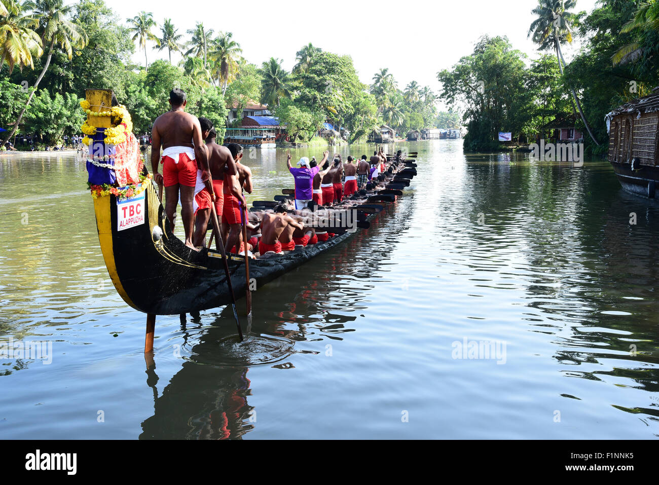 Nehru Trophy snake boat race during onam celebration in Alleppey, Alappuzha,Kerala Stock Photo