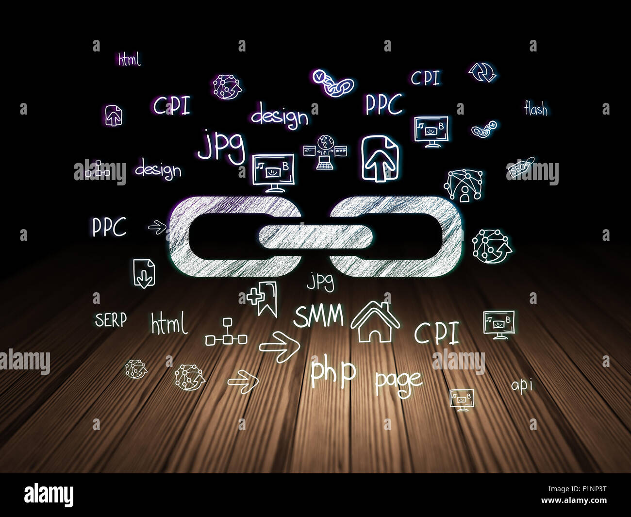 Web Development Image Link Web development concept: Link in grunge dark room Stock Photo - Alamy