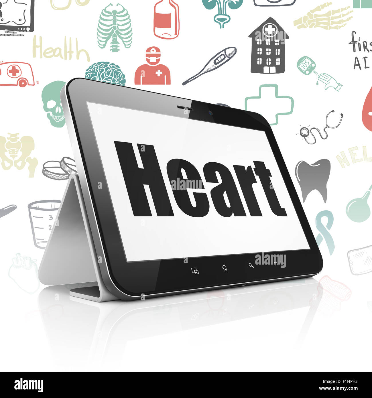 Medicine concept: Tablet Computer with Heart on display Stock Photo - Alamy