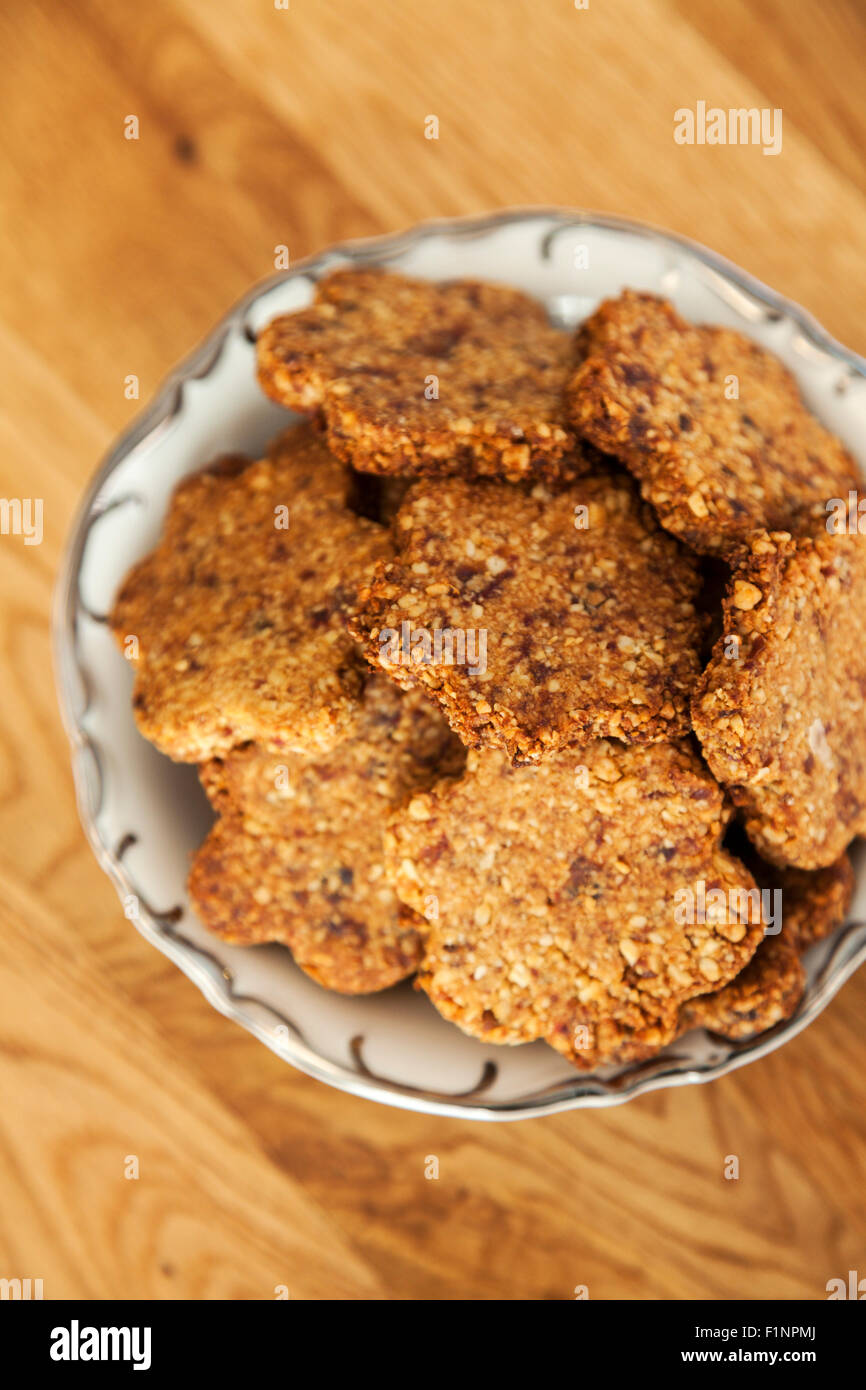 Gluten free ginger cookies with almonds, dates and cardamom Stock Photo Alamy