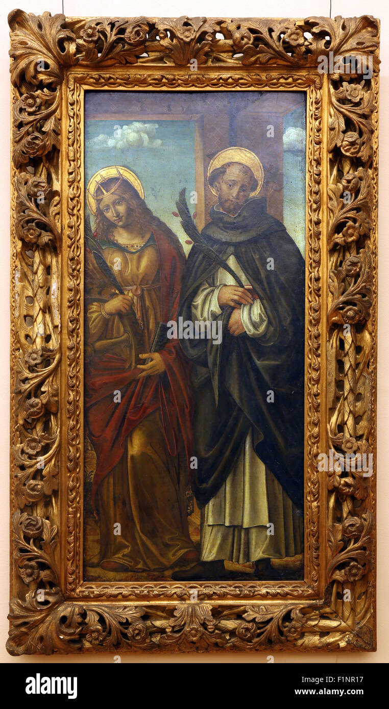 Befendente Ferrari: St. Catherine of Alexandria and St. Peter Martyr, Old Masters Collection, in Zagreb, Croatia Stock Photo