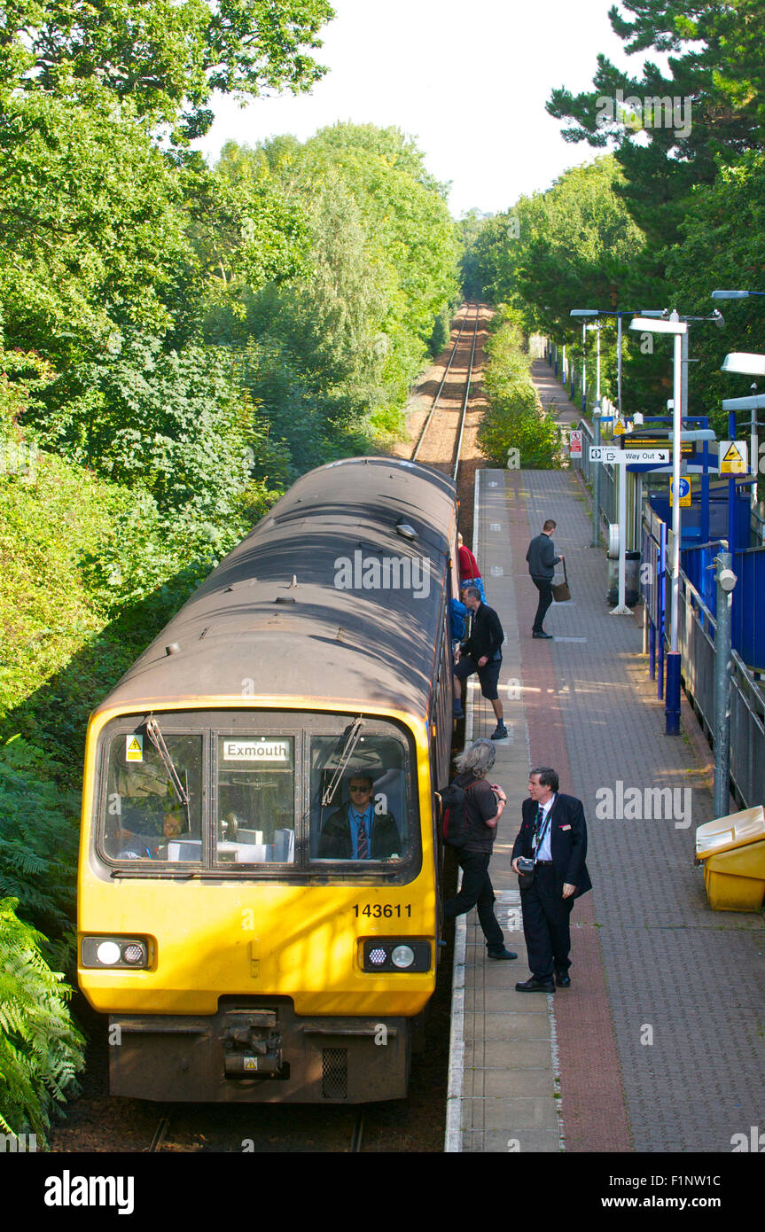 Train at Digby & Sowton Station, Devon, UK Stock Photo Alamy