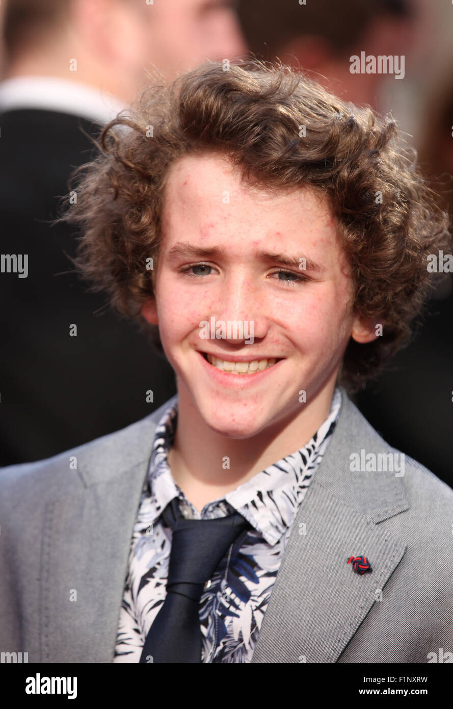 London, UK, 21st May 2015: Art Parkinson attends the World Premiere of San Andreas at the Odeon Cinema Leicester Square in London Stock Photo