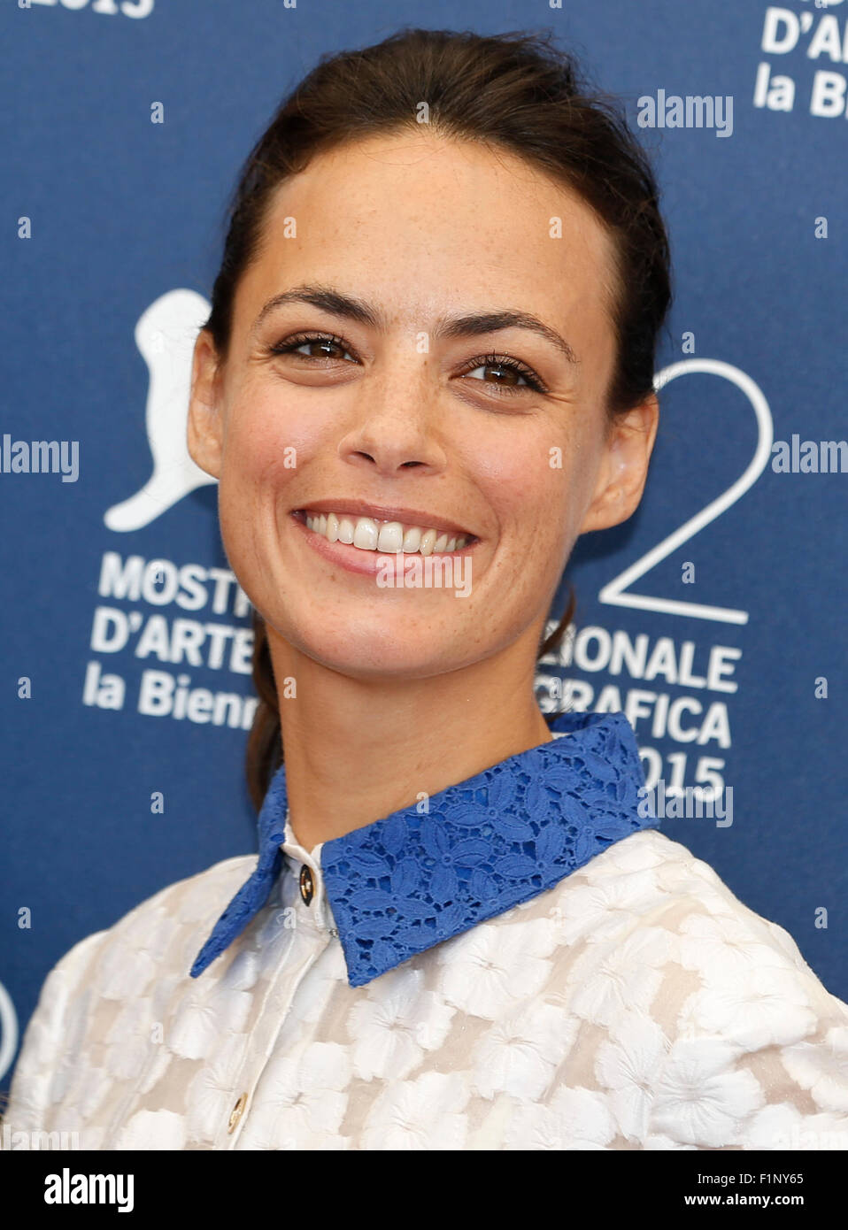 Venice, Italy. 5th Sep, 2015. Actress Berenice Bejo attends a photocall for the movie 'The Childhood Of A Leader' during the 72nd Venice Film Festival at Lido island in Venice, Italy, Sept. 5, 2015. Credit:  Ye Pingfan/Xinhua/Alamy Live News Stock Photo