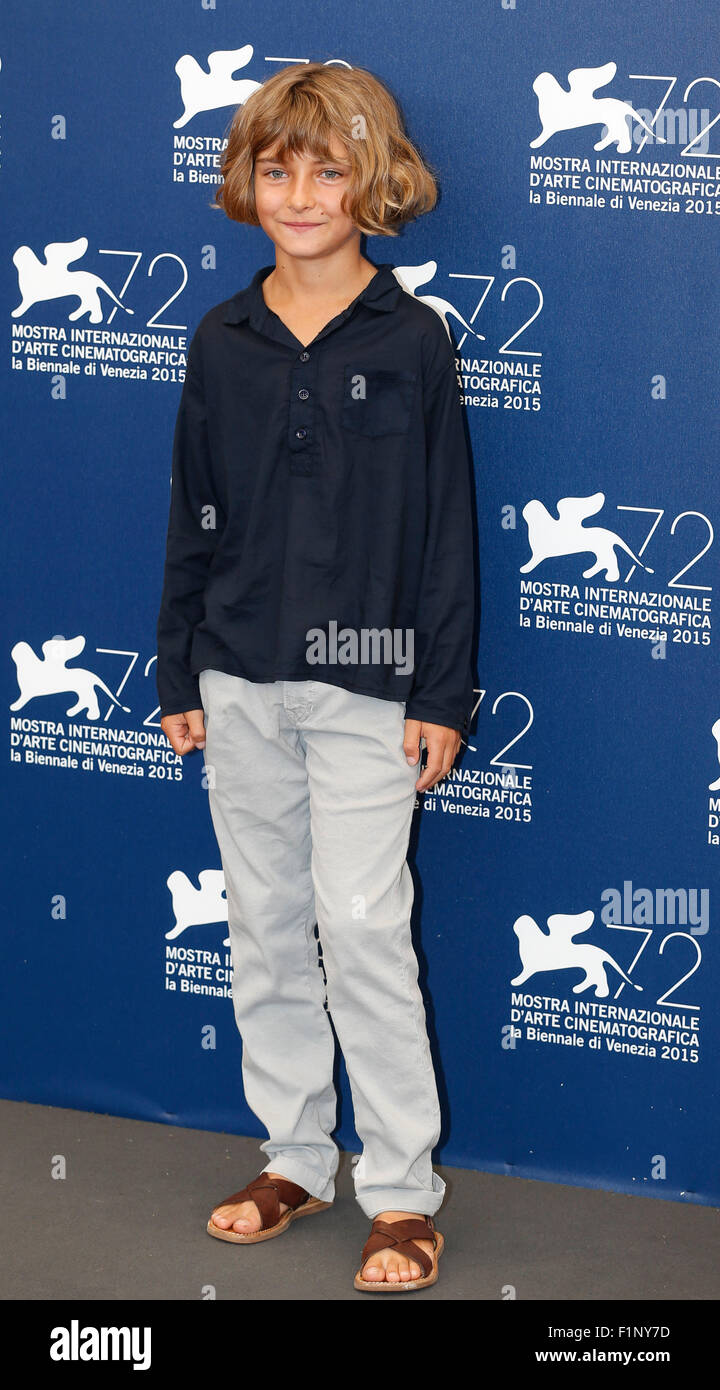 Venice, Italy. 5th Sep, 2015. Tom Sweet attends a photocall for the movie 'The Childhood Of A Leader' during the 72nd Venice Film Festival at Lido island in Venice, Italy, Sept. 5, 2015. Credit:  Ye Pingfan/Xinhua/Alamy Live News Stock Photo