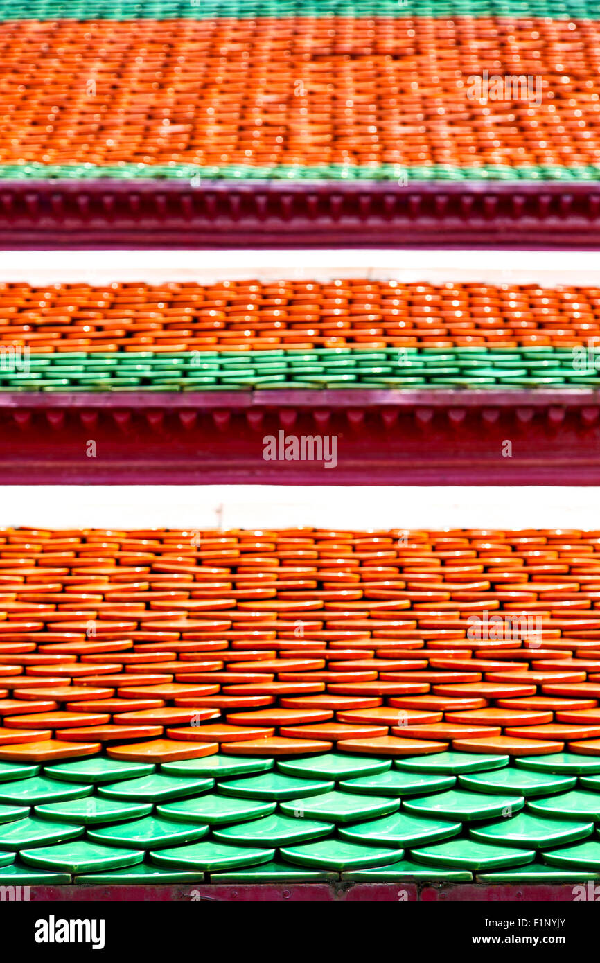 thailand abstract cross colors roof wat palaces in the temple bangkok