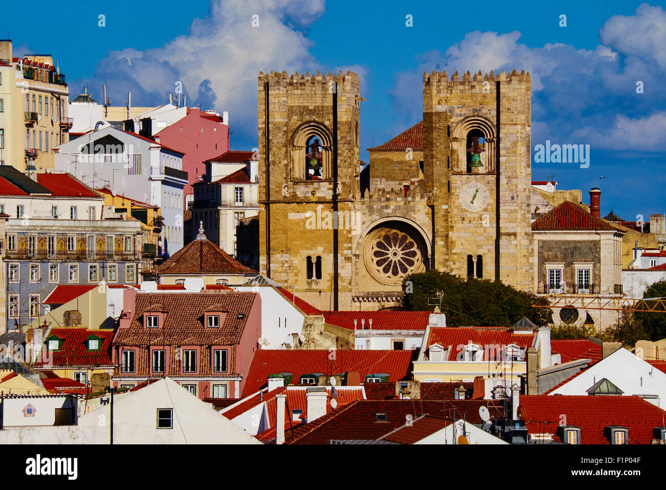 Portugal, Lisbon, Alfama and Sé Cathedral Stock Photo