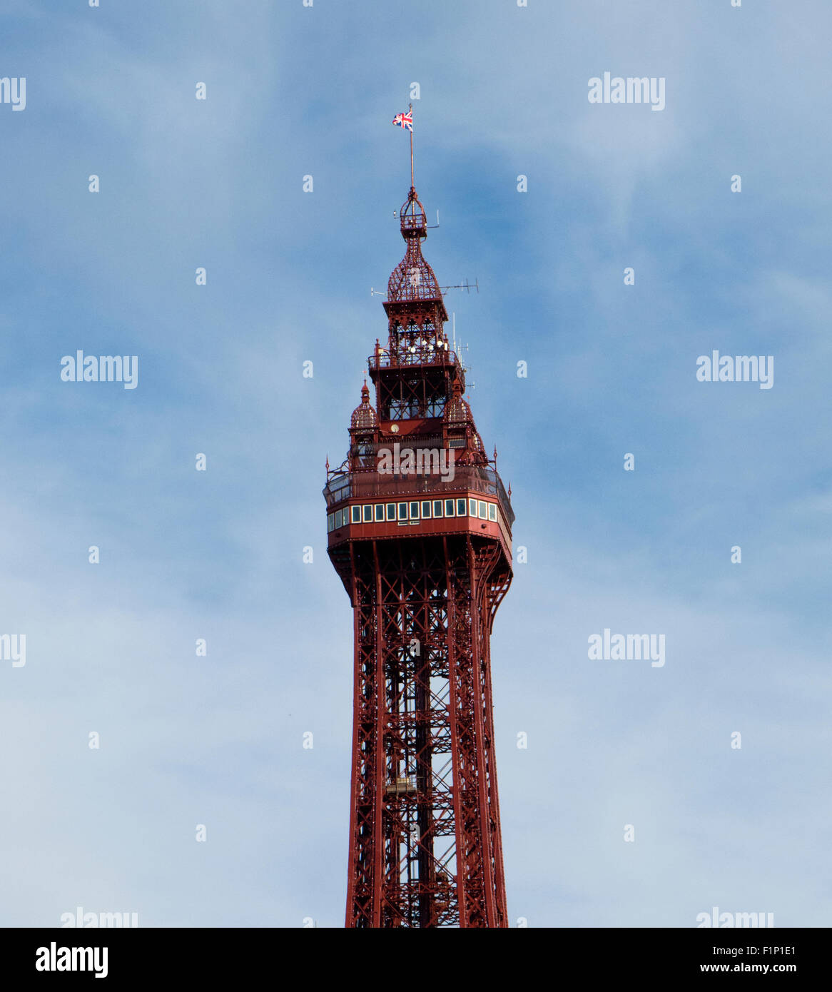 Blackpool tower top section Stock Photo