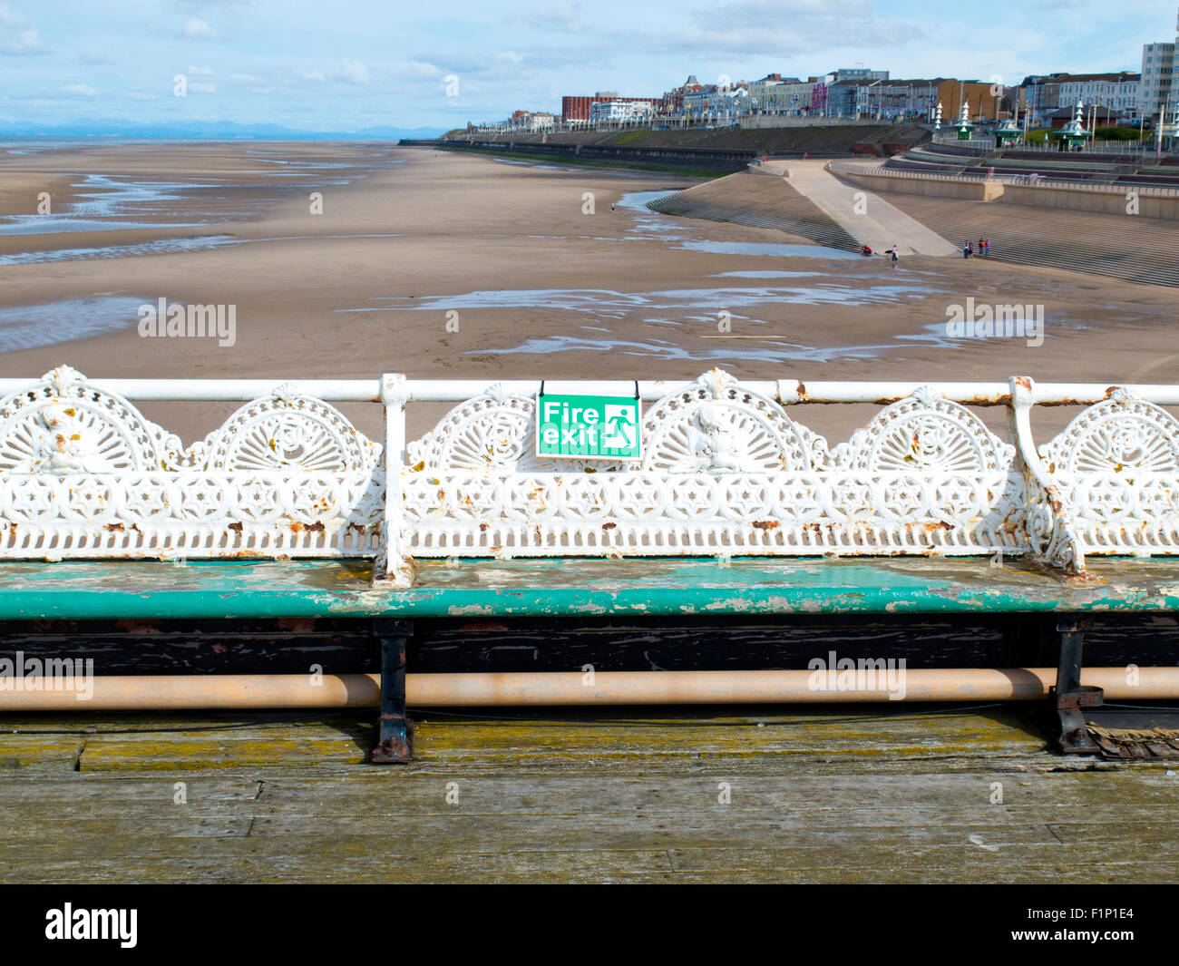 Amusing sign Central pier Blackpool Stock Photo