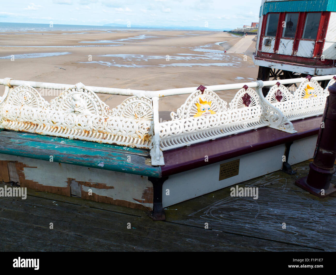 Central pier Blackpool being painted Stock Photo