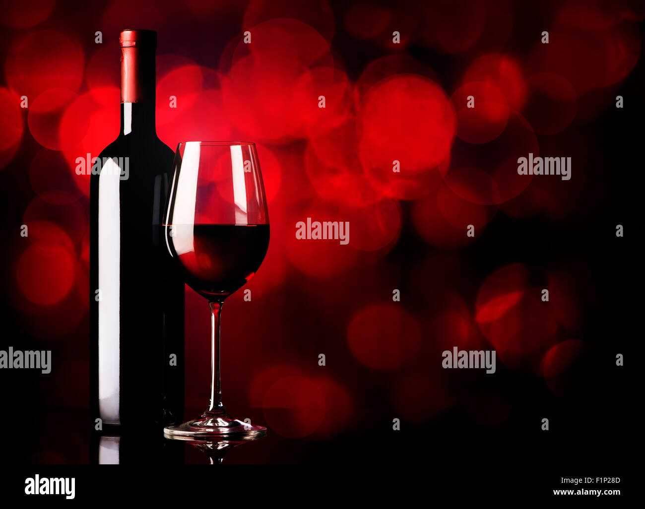 Fortified red wine on a vinous background Stock Photo