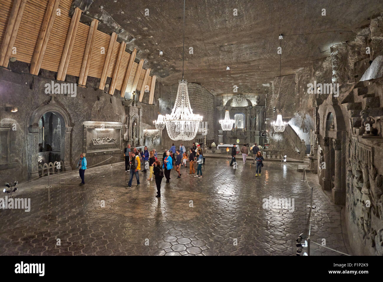 The Chapel of St. Kinga in Wieliczka Salt Mine, Cracow Wieliczka, Poland Stock Photo