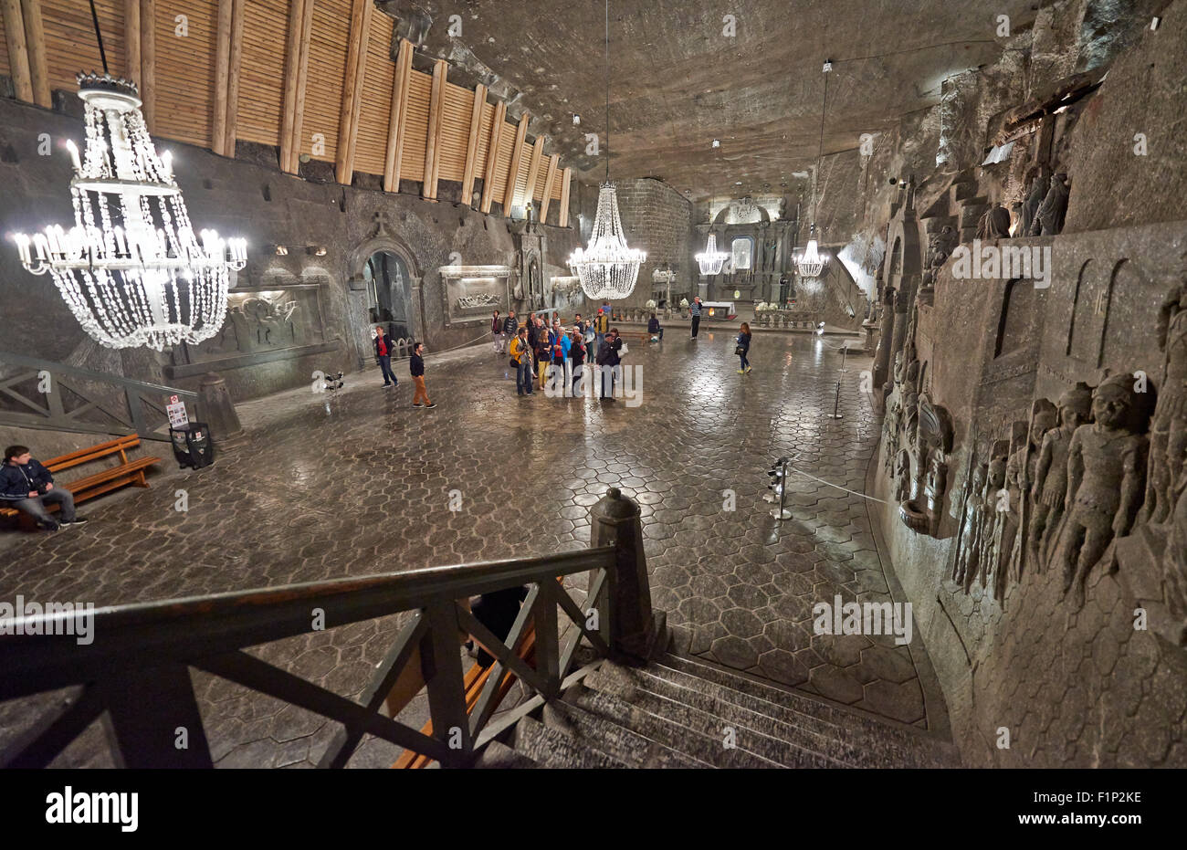 The Chapel of St. Kinga in Wieliczka Salt Mine, Cracow Wieliczka, Poland Stock Photo