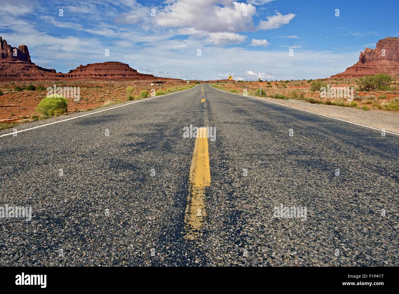 Arizona Highway - HIghway Through Monument Arizona Desert. Arizona Photo Collection. Stock Photo