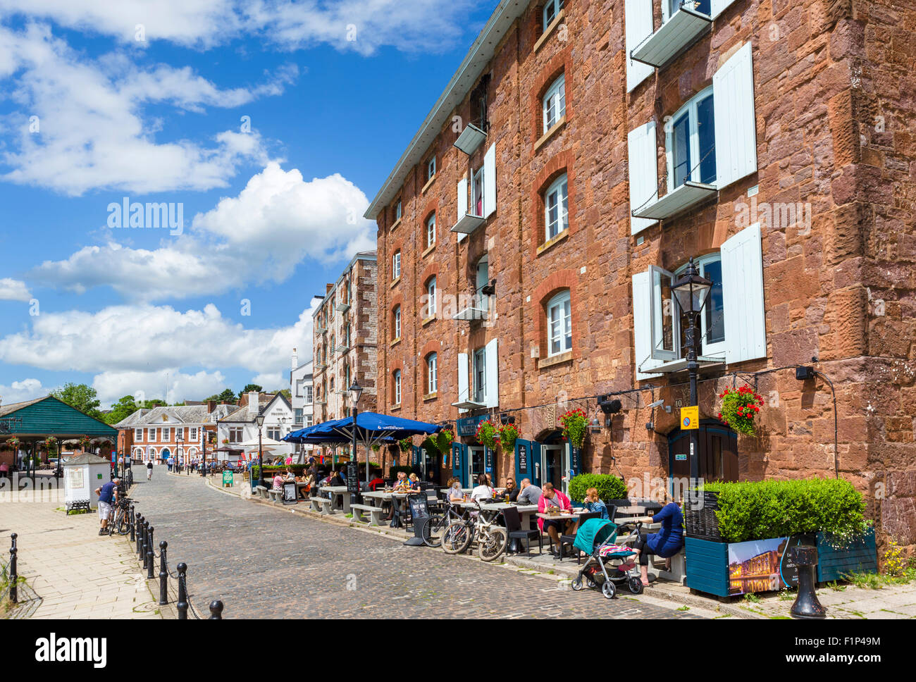 Bars, restaurants and cafes on The Quay, Exeter, Devon, England, UK