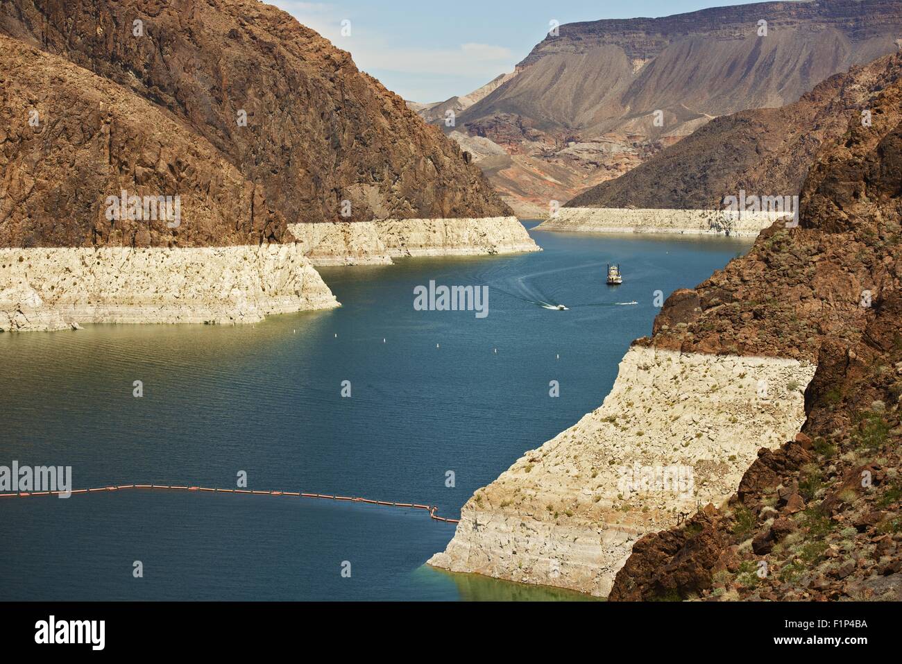 Formed by the Hoover Dam, Lake Mead in Nevada, U.S.A. Lake Mead is the