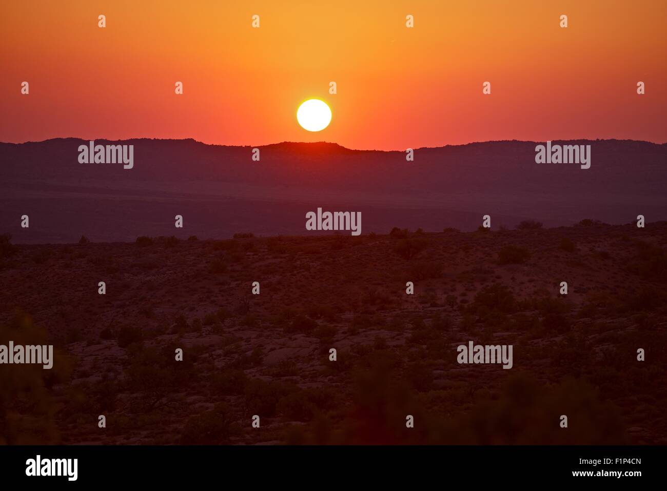 Utah Desert Sunset. Southern Utah State Landscape. USA. Sunsets Photo Collection Stock Photo