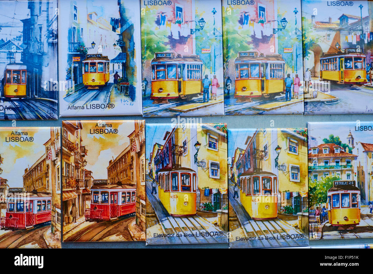 Portugal, Lisbon, souvenir shop, magnet Stock Photo