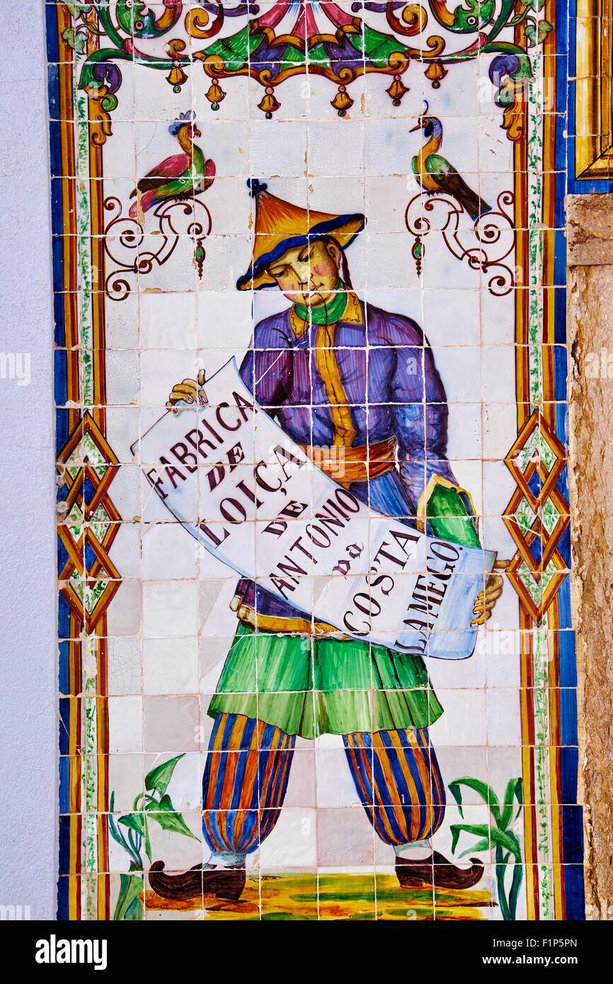 Portugal, Lisbon, Azulejos on the front of the shop 'A Vida Portuguesa' on the Largo de Intendente Stock Photo