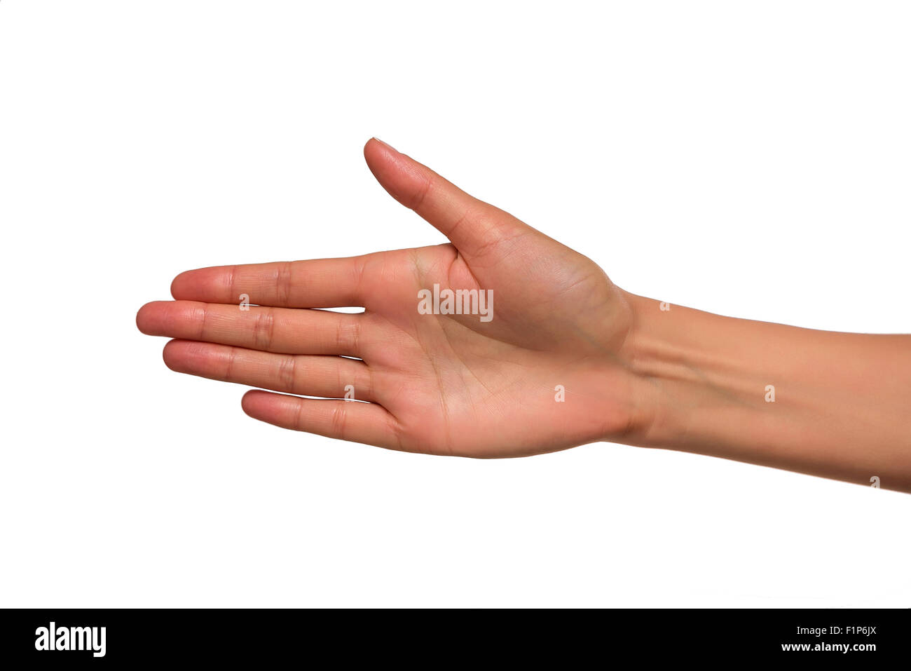Hand the outstretched in greeting Stock Photo