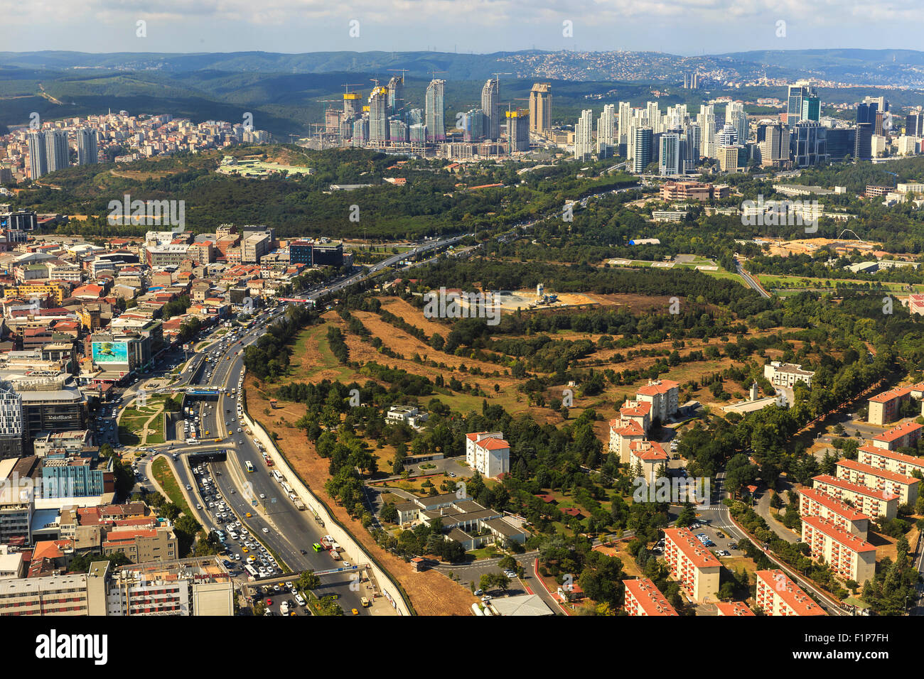 Panorama of Istanbul tower Istanbul Sapphire.The height of 286 meters Stock Photo